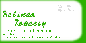 melinda kopacsy business card